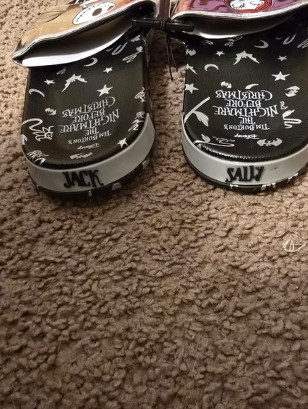 NWT! Disneys The Nightmare Before Christmas Jack And Sally Slip On Sandals - Picture 6 of 9